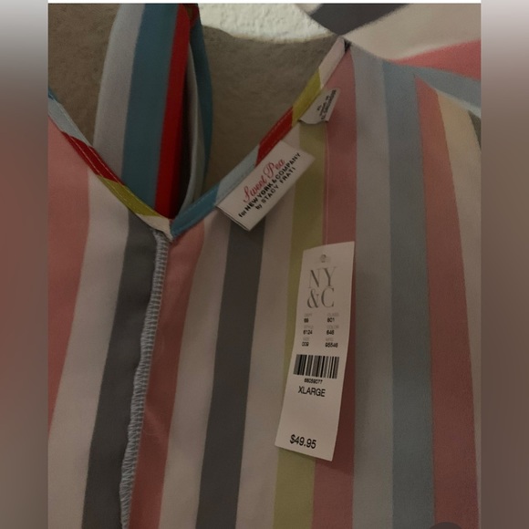 Sweet Pea for NY& Company Multicolored stripes hi-low blouse X-Large - Picture 9 of 13